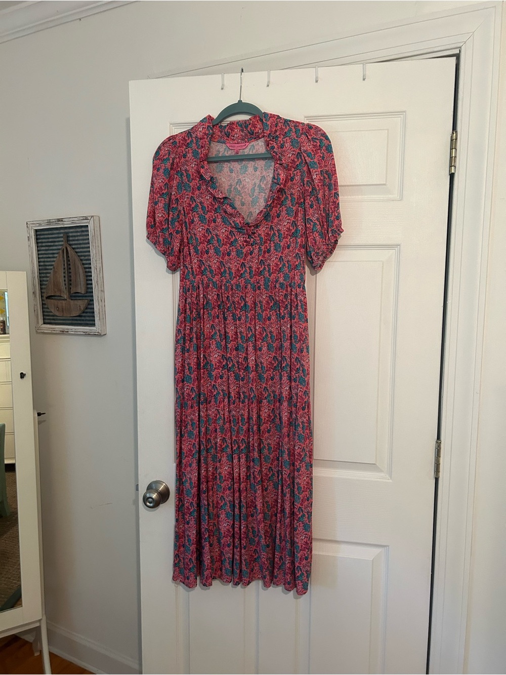 Simply Southern Red and Blue Floral Maxi Dress